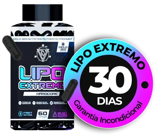 Garantia de 30 dias do Lipo Extremo HardCore com selo de garantia e produto em destaque